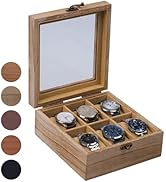 Exper City Watch Box, Watch Case for Men Women with Large Glass Lid, Wooden Watch Display Storage...
