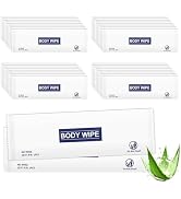 100 pcs Body Wet Wipes Individually Wrapped, Disposable Skin Cleansing Wipes, Individual Wrapped,...
