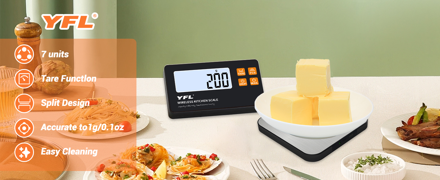 Wireless Kitchen Scale with Remote Display