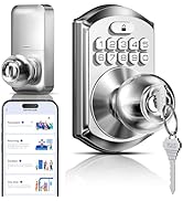 TEEHO TE018 Smart Door Knob with Keypad, App Control, Keyless Entry Digtal Door Lock with Handle,...