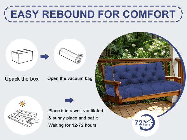 patio swing cushions 3 seater