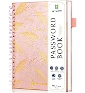 EPEWIZD Password Book with Alphabetical Tabs Spiral Bound Medium Size Password Keeper and Organiz...