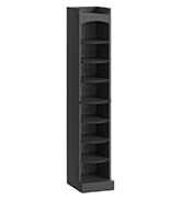 YATINEY 9-Tier Tall Shoe Rack, Wooden Shoe Storage Organizer, Narrow Shoe Cabinet with Removable ...