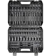 112PC Master Torx & Hex Bit Socket Set,1/4" 3/8" 1/2" Drive, S2 Steel, Impact AD Adapters, U-Join...