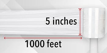 clear stretch wrap with handle 5 inch and 1000 ft size