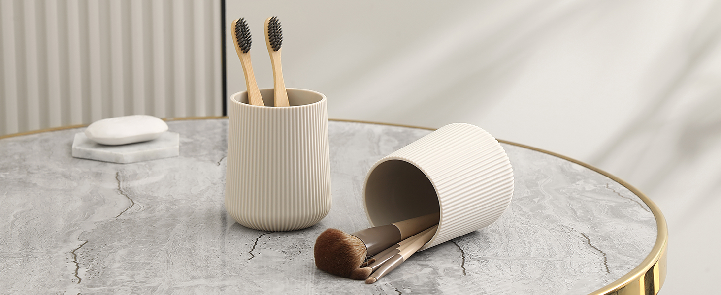 beige Toothbrush Holder