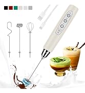 Colarlemo Milk Frother Handheld Rechargeable, Frother Wand Drink Mixer Electric Whisk for Coffee,...