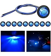 Nilight 10 PCS 3/4 Inch Round LED Clearance Light LED Front Rear Side Marker Indicator Light Bull...