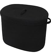 22”x14”x18” Rectangular Extra Large Storage Basket with Lid, Cotton Rope Storage Baskets, Laundry...