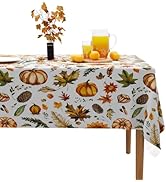 AUSSPVOCT Fall Thanksgiving Tablecloths Rectangular - Cloth Printed Table Cloth for Rectangle Tab...