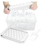 WIBIMEN Ice Cube Tray with Lid and Bin - Round Ice Trays for Freezer with Lid - Ice Cube Trays fo...