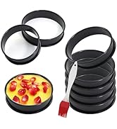 6Pack Crumpet Rings Nonstick English Muffin Rings 4 Inch - Stainless Steel Double Rolled Tart Rin...