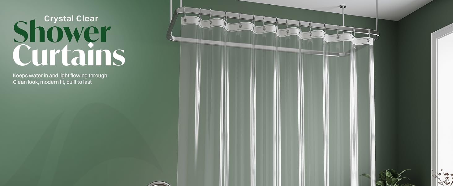 Shower Curtains Clear Transparent Tub Bathroom Bath