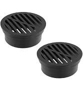 Antrader Drainage Grate Cover, 2Pcs Plastic Sewer Drain Covers Fits 3” Pipe | Durable Black Plast...