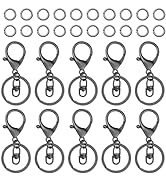 30Pcs Lobster Claw Clasps for Keychain Making,Metal Lobster Clasp Swivel Trigger Clips with Swive...