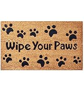 Envelor Wipe Your Paws Rubber Embossed Outdoor Welcome Coir Non Slip Backing Shoe Scraper 18 x 30...