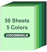 50 Sheets Cardstock, 230GSM /85LB Colored Craft Paper, Thick Colored Cardstock Printer Green Cons...