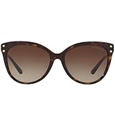 Michael Kors MK2045 Jan Sunglasses, Dark Tortoise/Brown Gradient, 55 mm