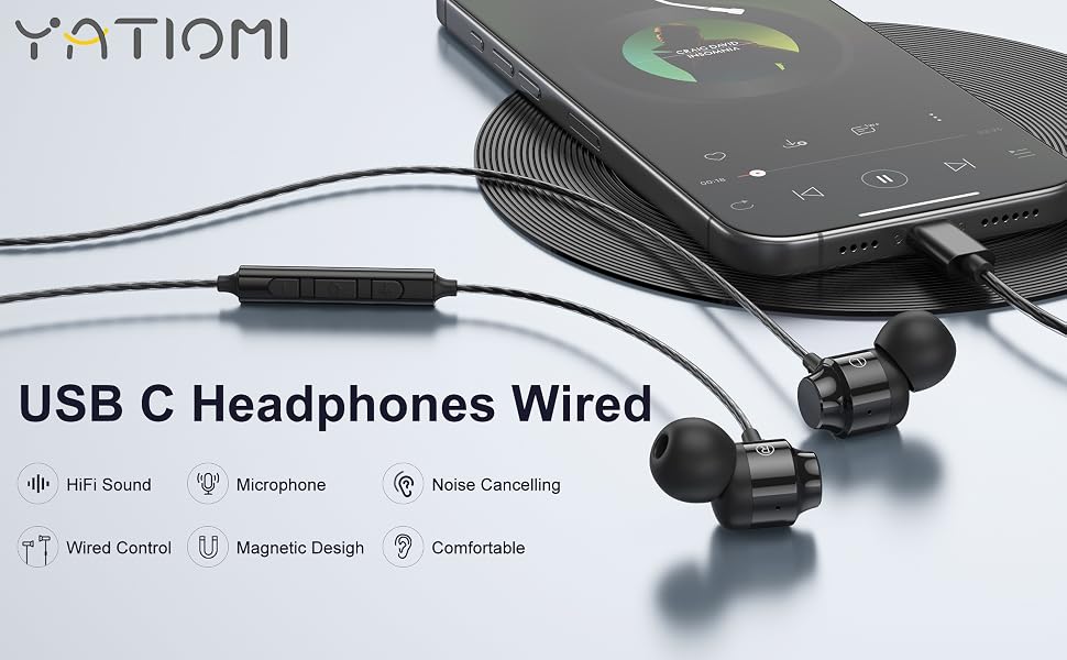 usb c wired headphones;type c wired headphones;usbc earbuds wired;iphone 15 headphones wired