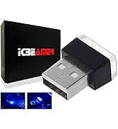 ICBEAMER 1 pc Blue Color Universal USB Interface Plug-in Miniature Night Light LED Car Interior T...