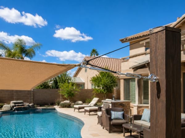 General support & rigging – Securing pools, sunshades, and various outdoor equipment