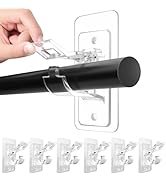6-Pack No Drill Needed Curtain Rod Holders Brackets, Self Adhesive Rod Holder Hooks, Multipurpose...