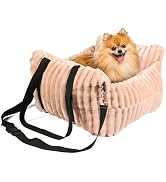 HOMLOVE Dog Car Booster Seat, for Small Dogs Under 30 lbs, Detachable Washable Travel Bed with St...