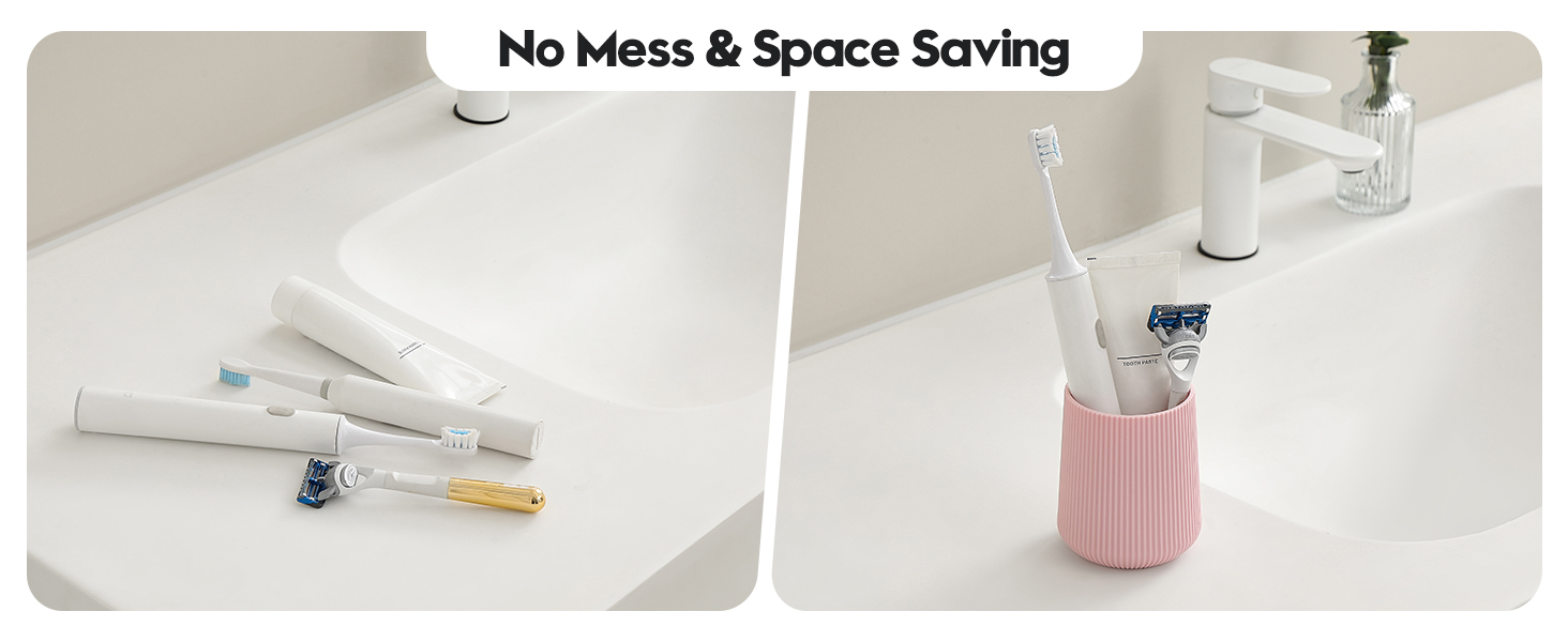 pink toothbrush holder