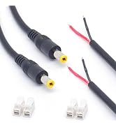 ELNONE 2PCS DC Power Pigtail Cable,18AWG DC Barrel Plug Connector 0.5M/1.6FT 7A DC Power 12V 5.5m...