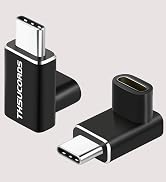 Thsucords 90 Degree USB C Adapter, USB Type C 3.2 Gen2 100W 20Gbps Male to Female Right Angle Ext...