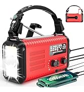 Emergency Hand Crank Weather Radio 20000mAh/74000mWh AM/FM/NOAA Solar Powered Radio with Phone Ch...