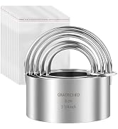 5 Pcs Professional Stainless Steel Cookie Cutters Set - Round Biscuit Cutter with Handle, Used fo...