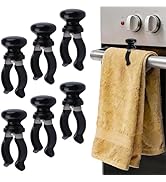 INCREWAY Kitchen Towel Clip, Stainless Steel Rack Clamp with Wooden Handle, No-Tool Bathroom Acce...