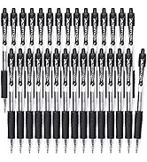 Gel Pens, 30 Pack Black Gel Pen Fine Point, Retractable Gel Ink Rollerball Pens for Smooth Writin...