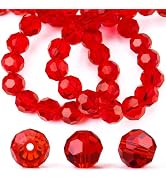 Dowarm 100 Pieces 8MM Round Crystal Glass Beads for Jewelry Making, Faceted Rondelle Crystal Bead...