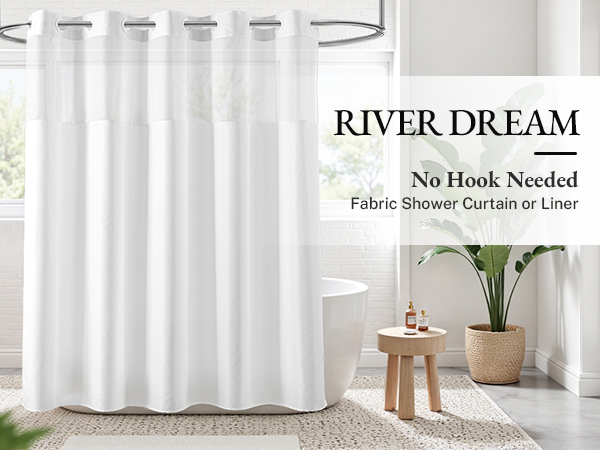 no hook shower curtain liner