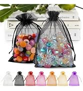 ANZNKU 50PCS Black Organza Bags, Gift Bags Small Size, Sheer Organza Bag 5x7 Inch for Christmas, ...