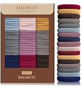 Kanprincess Nylon Hair Ties - No Damage,Strong Soft Cotton Hair Bands Accessories for Thick Hair ...