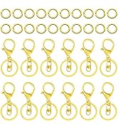 30Pcs Lobster Claw Clasps Keychain for Jewelry Making,Metal Lobster Clasp Swivel Trigger Clips wi...