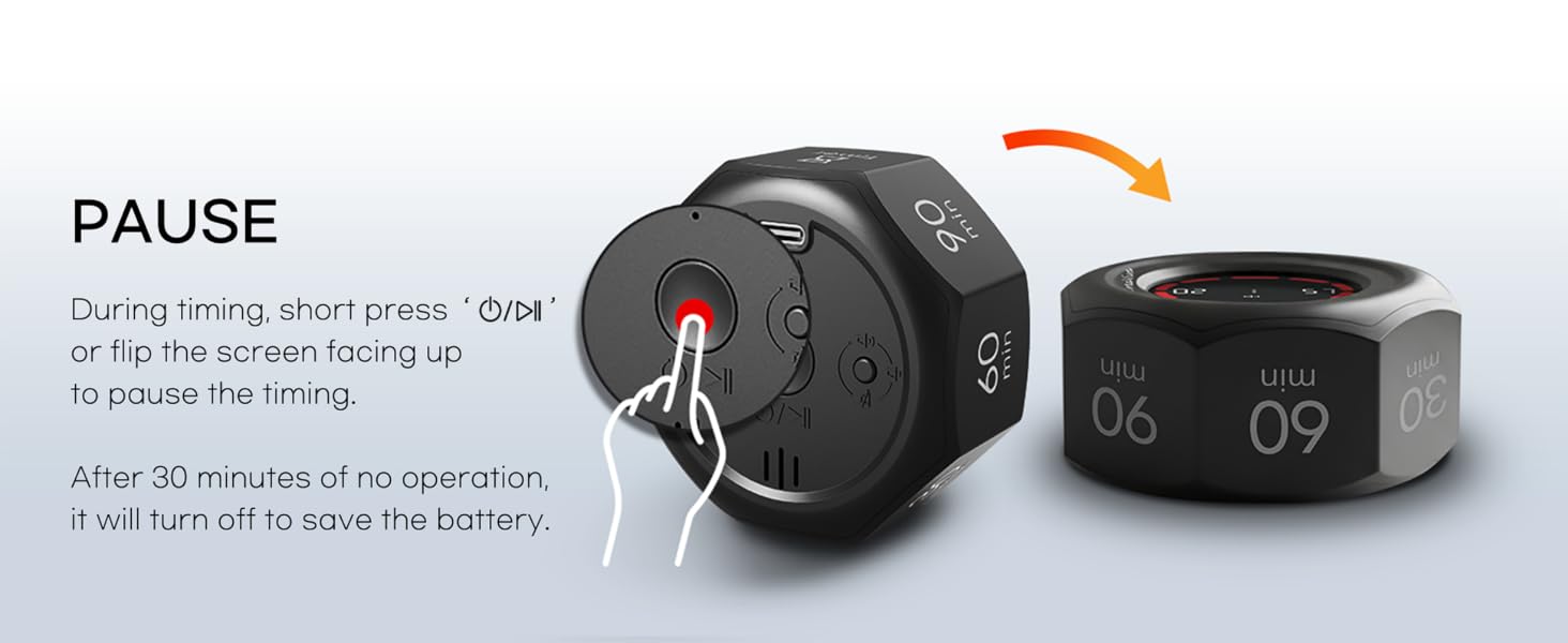 Creaviva digital visual pomodoro cube timer pause stopwatch