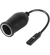 SinLoon USB C to Cigarette Lighter Adapter,12V USB Type-C Female Plug to Cigarette Lighter Adapte...