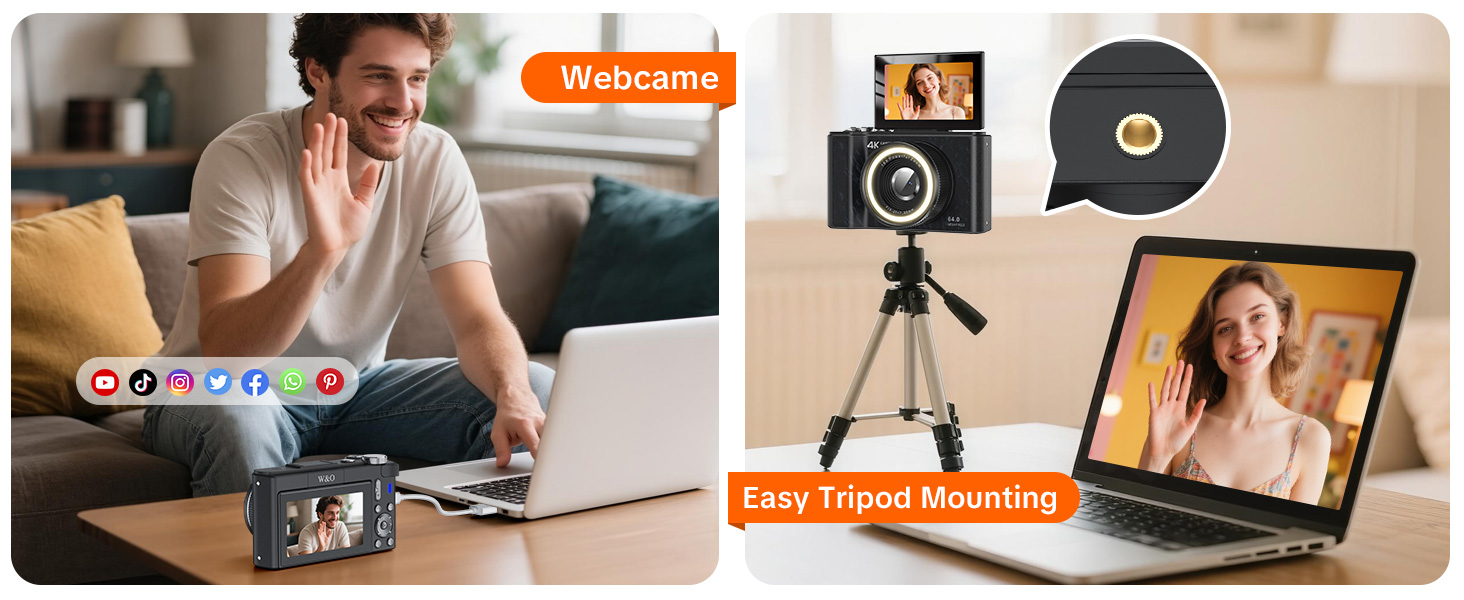 Vlog camera can be connected to a computer as a webcam