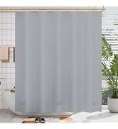 AmazerBath Grey Shower Curtain Plastic, Thick PEVA Shower Curtain Grey, Heavy Duty Shower Curtain...