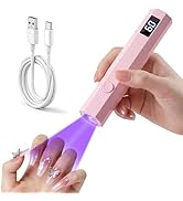 Ziumrw UV Nail Light for Gel Nails, Mini Portable Handheld Cordless Nail Lamp with LED Display, S...