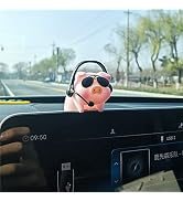 YGMONER LULU the Car Monitor Pig Decor - Cute Lucky Piggy Dashboard Companion for Car & Desktop