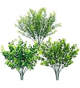 Ouddy Decor 6 Bundles Artificial Greenery Stems Mixed Fake Plastic Plants Eucalyptus Rosemary Fau...