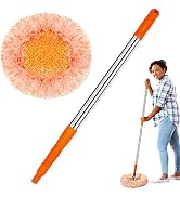 TIMIVO Dust Mop, Microfiber Mops for Floor Cleaning, with Height Adjustable Handle and 1 Washable...