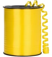 OMISELIO Yellow Curling Ribbon, 500 Yard, 3/16" for Gift Wrapping, Balloon String, Christmas, Bir...