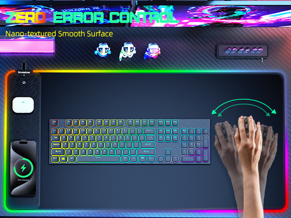 RGB mousepad with wireless charging