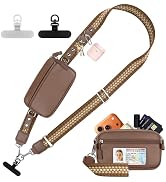 YFWE Clip and Go Phone Strap with Crossbody Wallet, Adjustable Phone Lanyard with Detachable RFID...